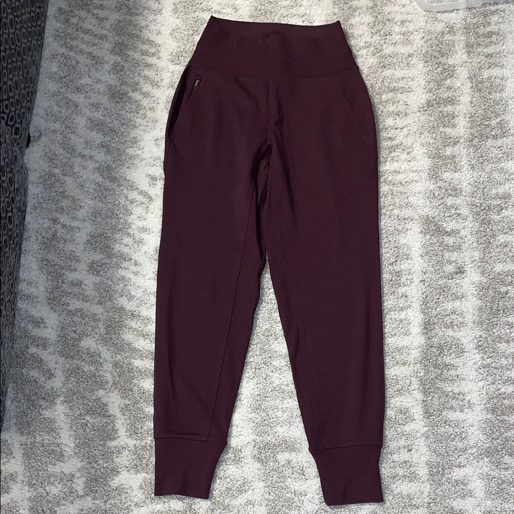 Athleta Women's High-Waisted Joggers - burgundy - Picture 3 of 5
